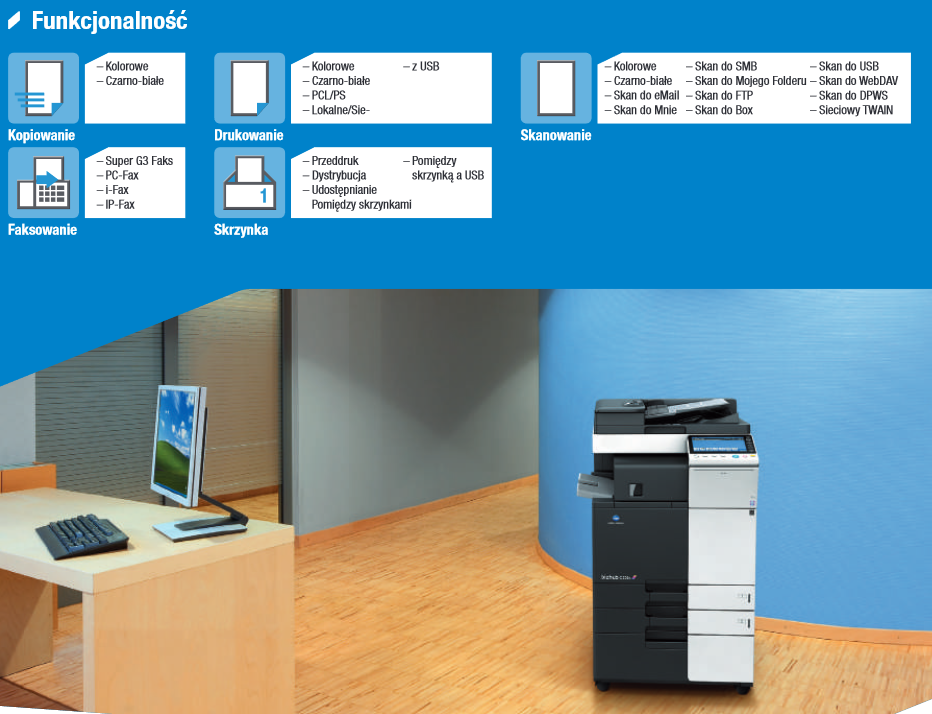 Kserokopiarka Bizhub C454e - Konica Minolta Color